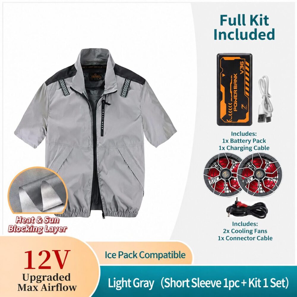 Men's Summer Cooling Fan Jacket, Rechargeable Air Conditioned Clothes for Outdoor Fishing & Workwear - Image 19