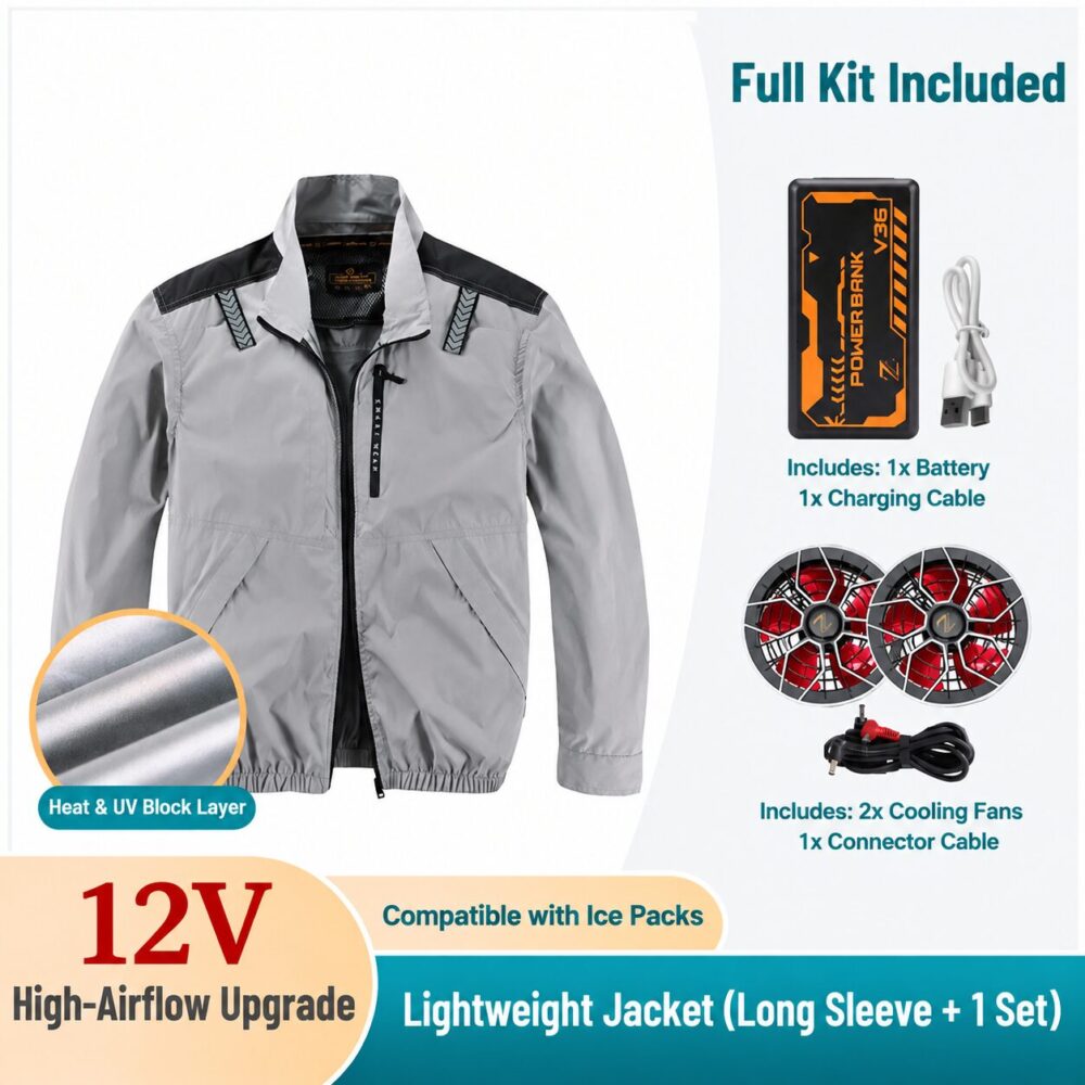 Men's Summer Cooling Fan Jacket, Rechargeable Air Conditioned Clothes for Outdoor Fishing & Workwear - Image 17