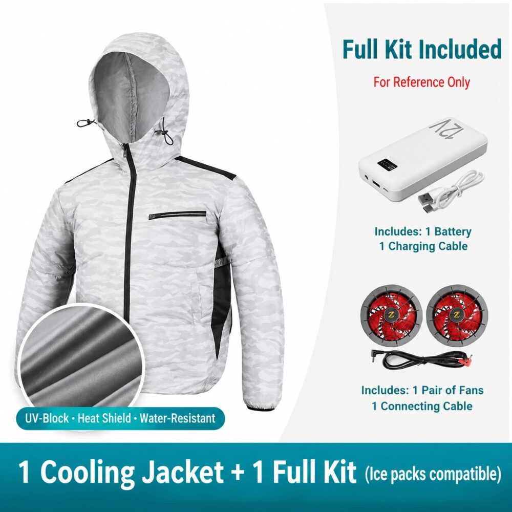 Summer Cooling Fan Jacket Detachable Long Short Sleeves Fashion Air Conditioned Clothes for Fishing Outdoor Work - Image 9