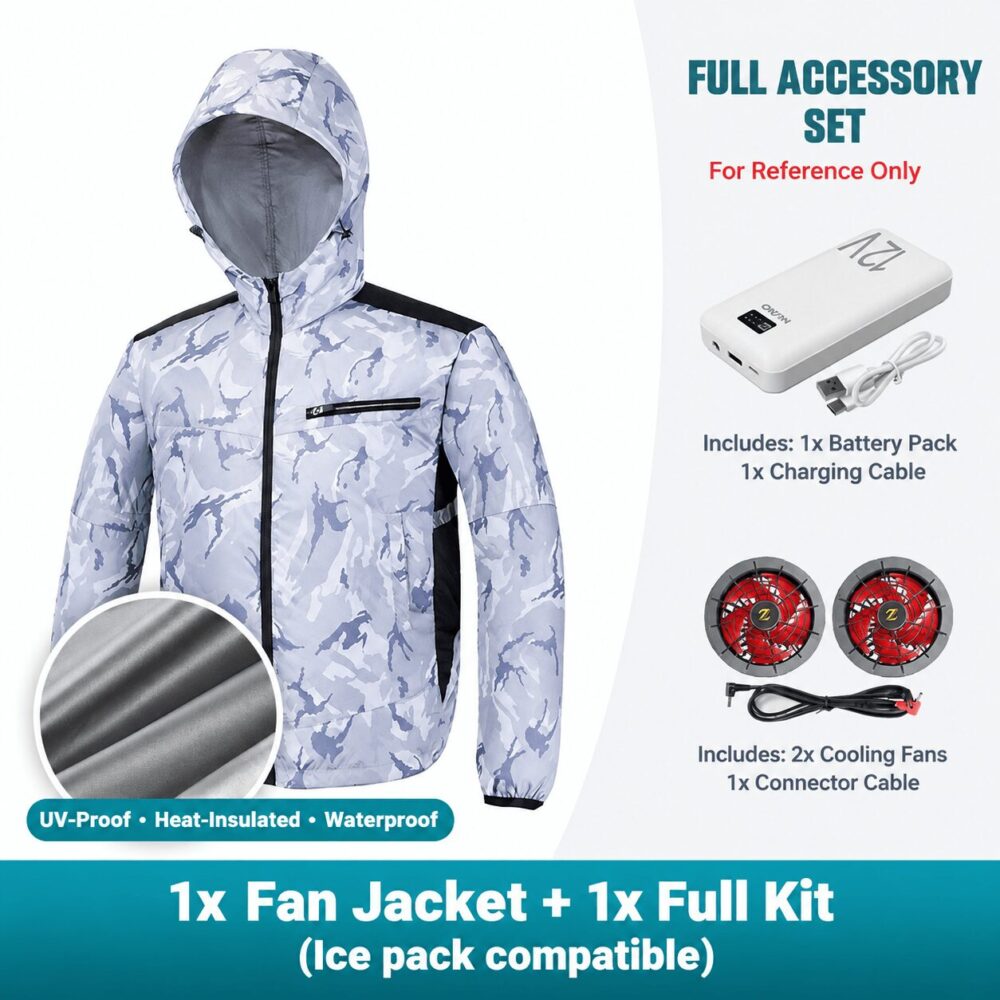 Summer Cooling Fan Jacket Detachable Long Short Sleeves Fashion Air Conditioned Clothes for Fishing Outdoor Work - Image 8