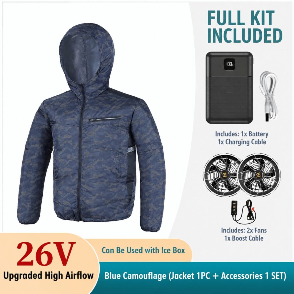 Summer Cooling Fan Jacket Detachable Long Short Sleeves Fashion Air Conditioned Clothes for Fishing Outdoor Work - Image 7