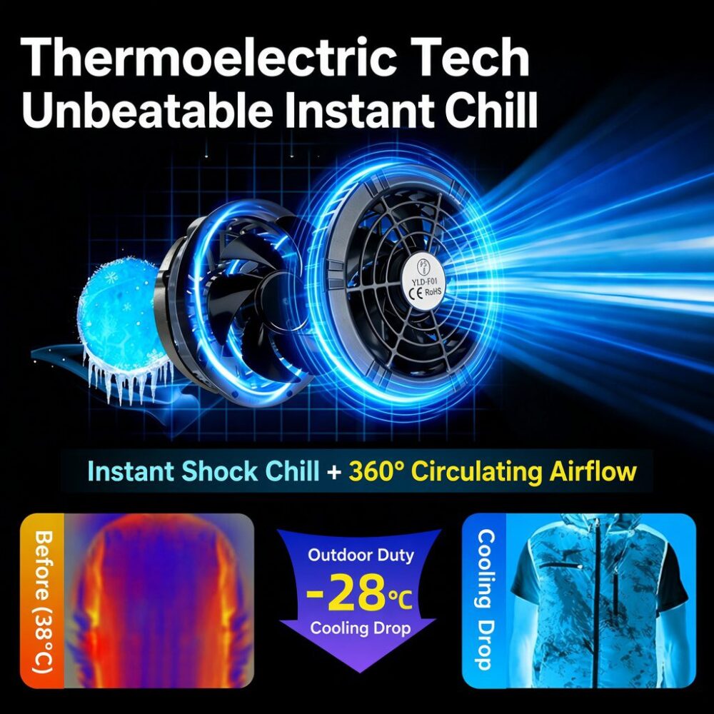 50V Cooling Plate Cooling Work Clothes, Intelligent Semiconductor Refrigeration Workwear for Men Women - Image 5