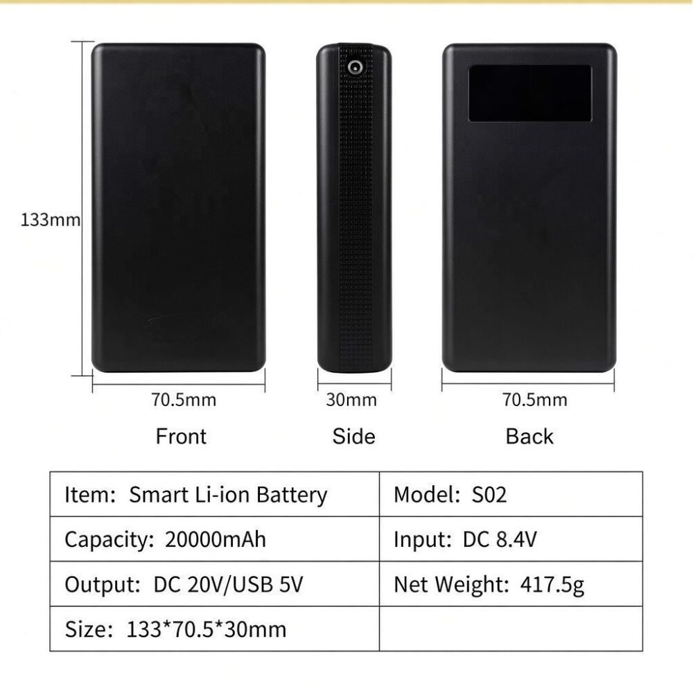 S02-20V Cooling Workwear 20000mAh Battery Pack | PSE Certified Overcharge Protection - Image 5