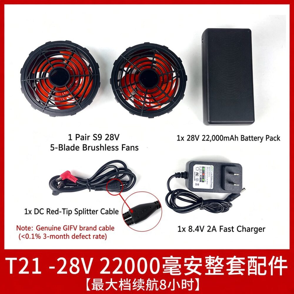 T21-28V Waist Mount Cooling Workwear Battery | 22000mAh Power Bank with PSE Certification - Image 7