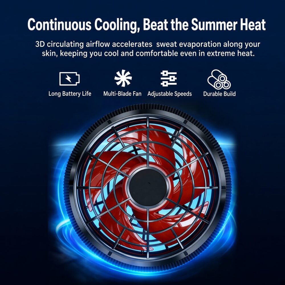 MLS Full Fan & Power Bank Accessories for Cooling Work Clothes, Pure Ternary Lithium Battery with Long Runtime - Image 3