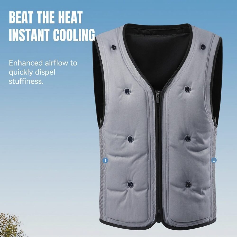 Water Evaporative Physical Cooling Vest, Lightweight Cool Sensation Summer Sports & Commute Air Condition Vest - Image 14