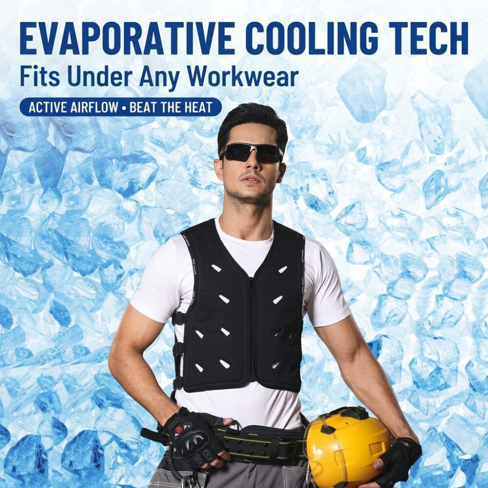 Evaporative Cooling Vest Dry Style, Physical Evaporation Cooling Work Waistcoat for High Temperature Duty - Image 7