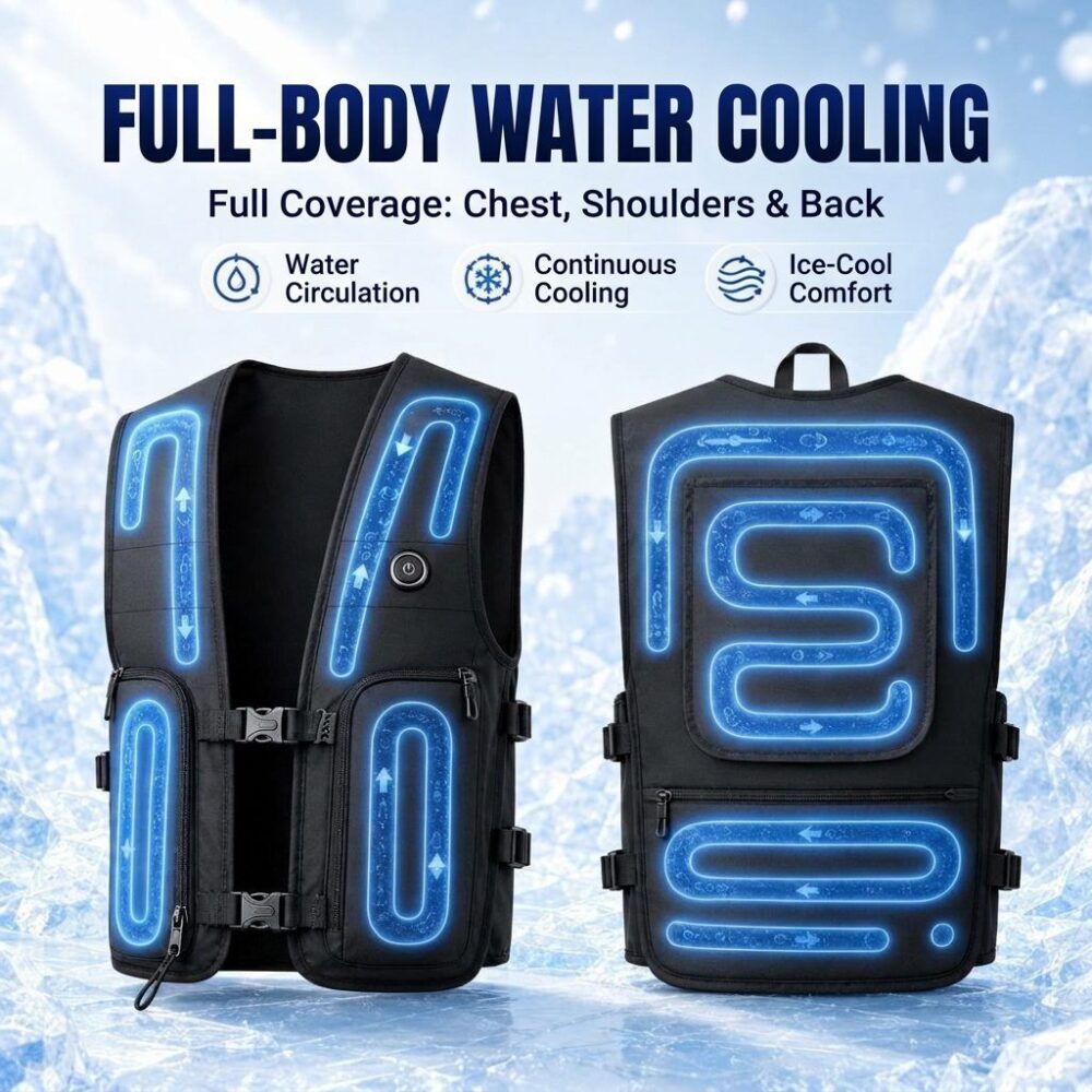 M7 Water Cooling Vest | Composite Fabric 1.2kg Physical Heat Relief Work Vest with Ice Packs - Image 13