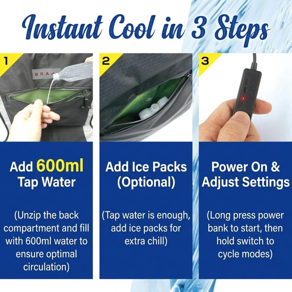 Intelligent Water Cooling Vest, Smart Temperature Control Water Circulation Waistcoat for High Temperature Work - Image 6