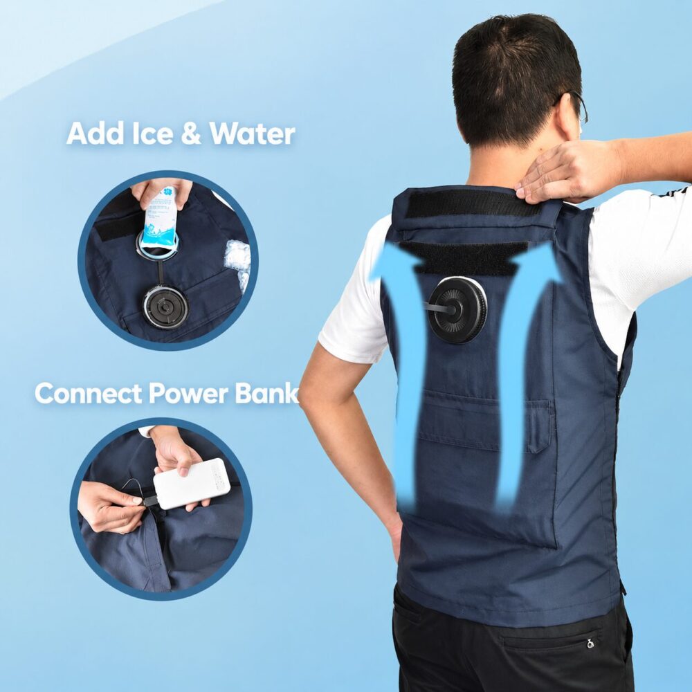 Backpack Style Water Circulation Cooling Vest, Unisex Water Cooling Waistcoat for Outdoor Sports - Image 8