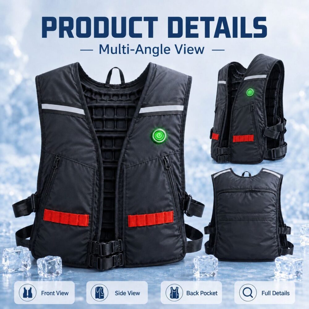 EC-A-052 Evaporative Cooling Garment, Water Evaporation Heat Resistant Functional Work Clothes - Image 16