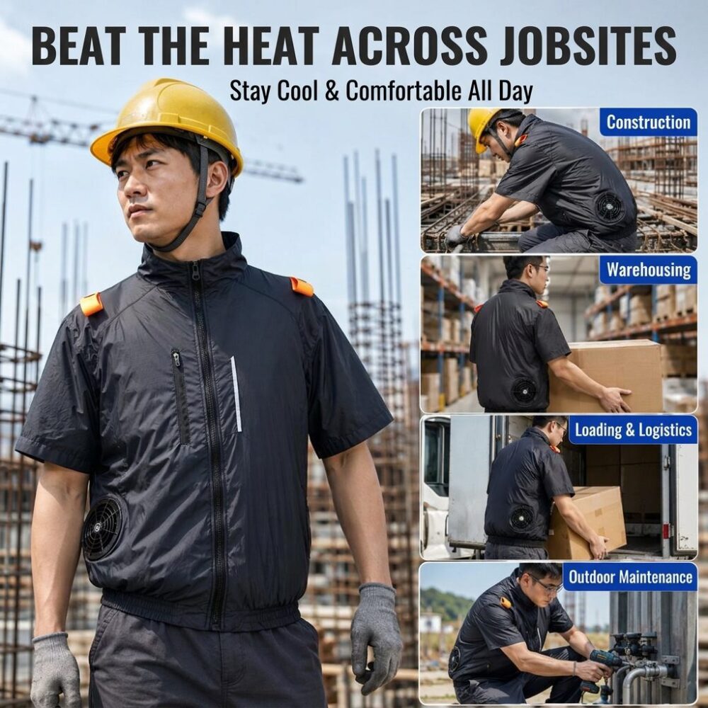Short Sleeve Semiconductor Cooling Vest, TEC Refrigeration Summer Heat Relief Cooling Garment - Image 8