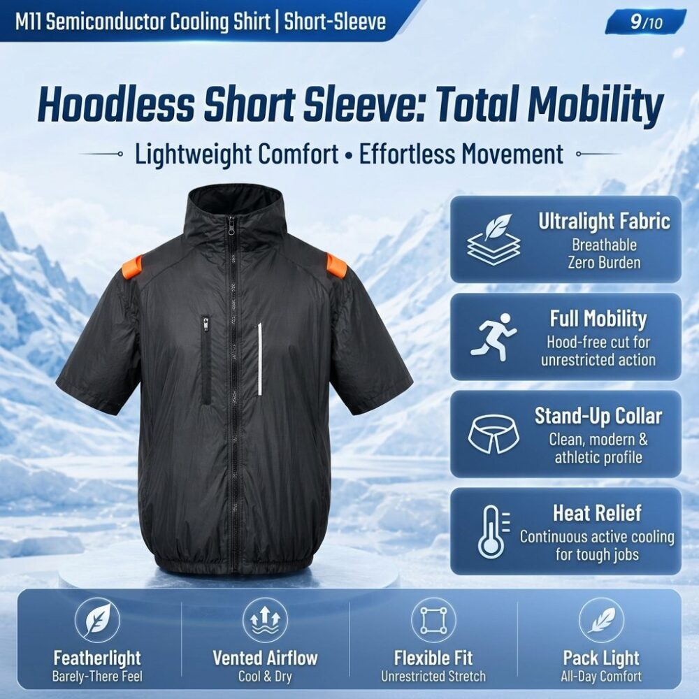 Short Sleeve Semiconductor Cooling Vest, TEC Refrigeration Summer Heat Relief Cooling Garment - Image 7