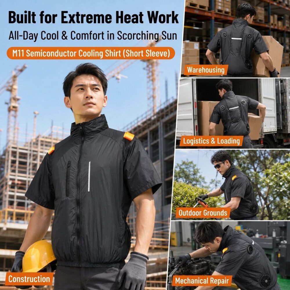 Short Sleeve Semiconductor Cooling Vest, TEC Refrigeration Summer Heat Relief Cooling Garment - Image 6