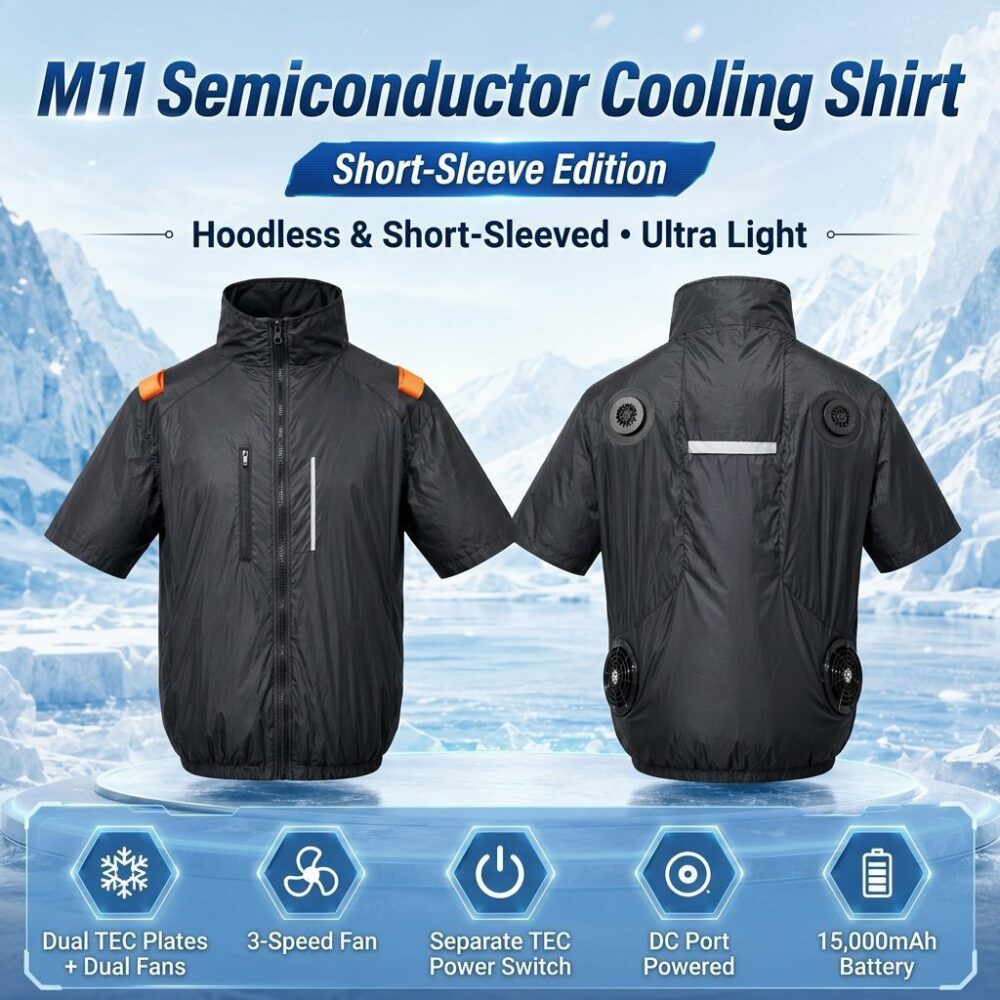 Short Sleeve Semiconductor Cooling Vest, TEC Refrigeration Summer Heat Relief Cooling Garment - Image 5