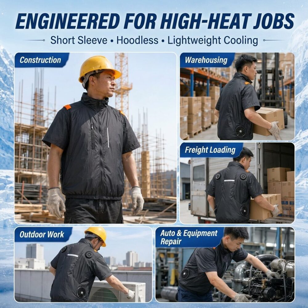 Short Sleeve Semiconductor Cooling Vest, TEC Refrigeration Summer Heat Relief Cooling Garment - Image 11