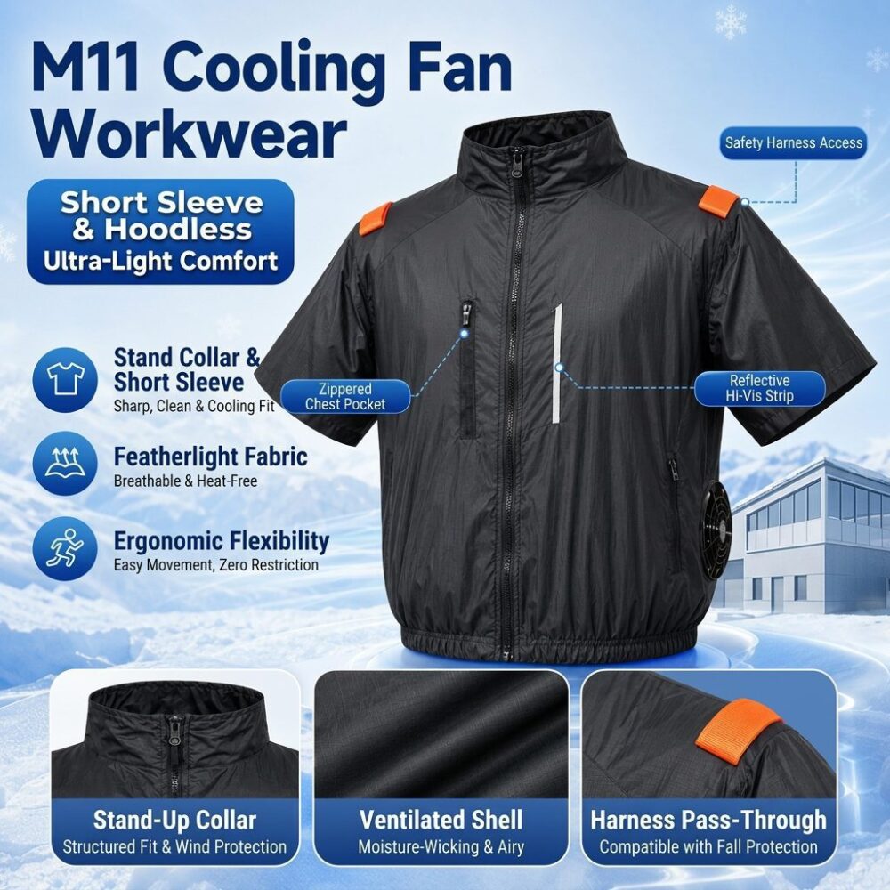 Short Sleeve Semiconductor Cooling Vest, TEC Refrigeration Summer Heat Relief Cooling Garment - Image 9
