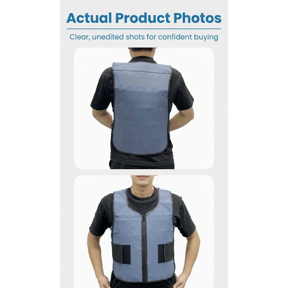 PCM Phase Change Cooling Vest, Adjustable Heat Relief Waistcoat for Construction & Delivery High-Temperature Work - Image 5