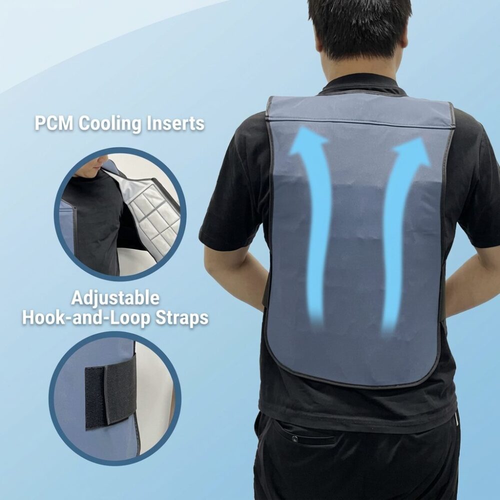 PCM Phase Change Cooling Vest, Adjustable Heat Relief Waistcoat for Construction & Delivery High-Temperature Work - Image 8