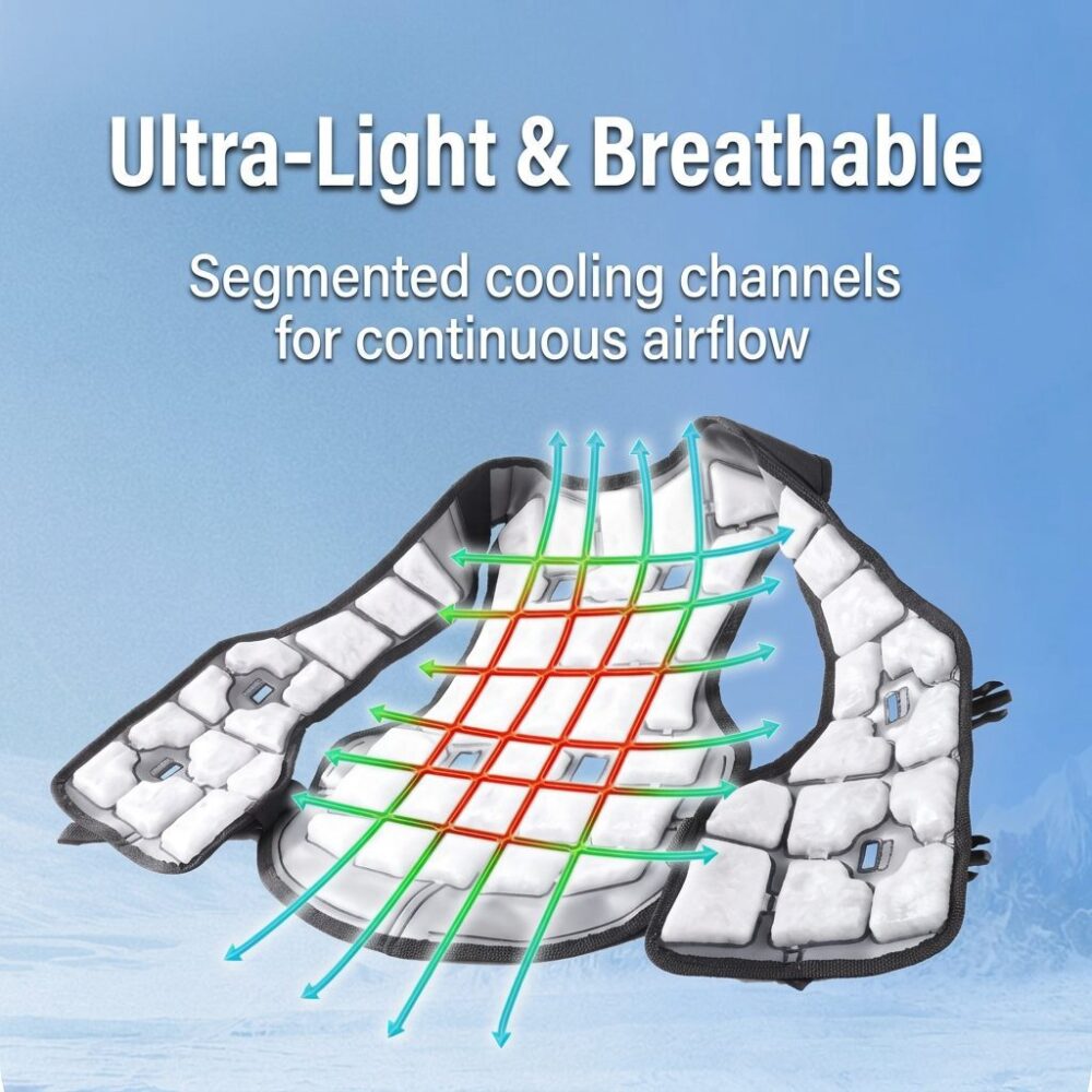 PCM Cooling Vest, Cold Sensation Phase Change Waistcoat for Summer Outdoor High Temperature Activities - Image 8